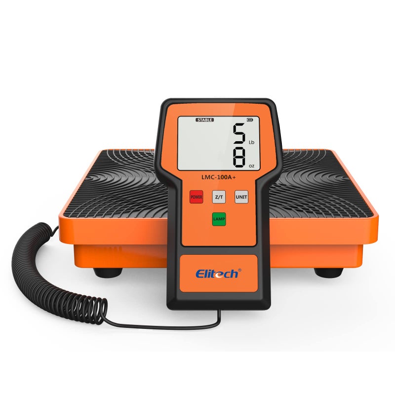 Elitech LMC-100A+ 220Lbs Refrigerant Scale Electronic Freon Charging Recovery Weight Scale for HVAC with Case - Image 1